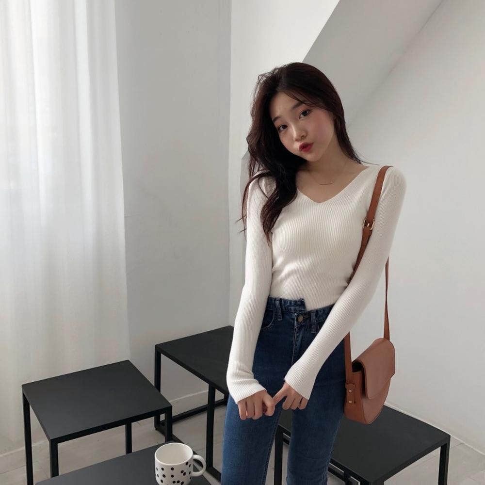 [HCM]Áo Tay Dài Len Cổ Tim