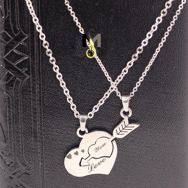 DÂY CHUYỀN CẶP ĐÔI TÌNH YÊU TRÁI TIM, MŨI TÊN LOVE YOU - Giá rẻ, Cực xinh