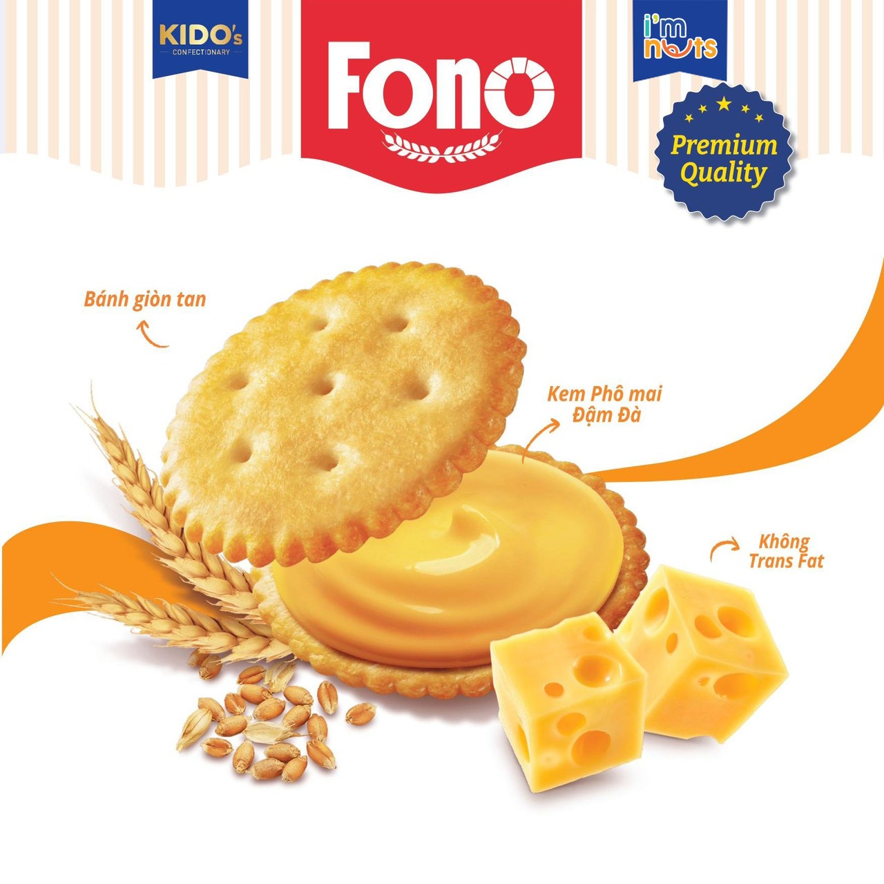 Túi Cracker tron Fono kem 153g