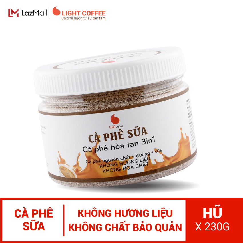 BÁO GIÁ Cà Phê Light Coffee | Shopee Lazada Sendo Tiki mới nhất 14 Cà phê sữa 3in1 Light Coffee - Hũ 230gr