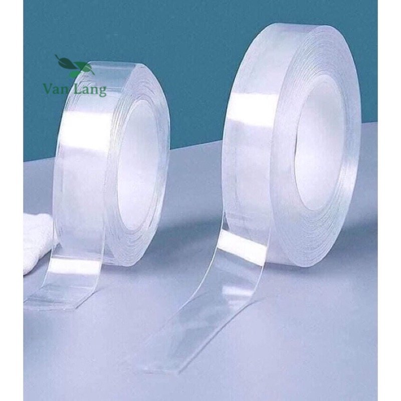 Băng dính trong suốt 2 mặt cuộn dài 3 mét siêu dính
