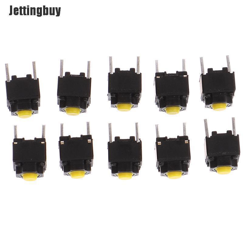 Jettingbuy 10 Cái Nút Tắt Tiếng 6*6*7.3Mm Công Tắc Nút Micro Chuột Im Lặng