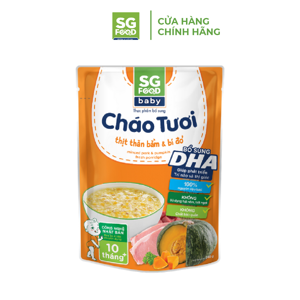 Cháo Tươi Baby Sài Gòn Food ThịT Thăn Bằm & Bí Đỏ 240G