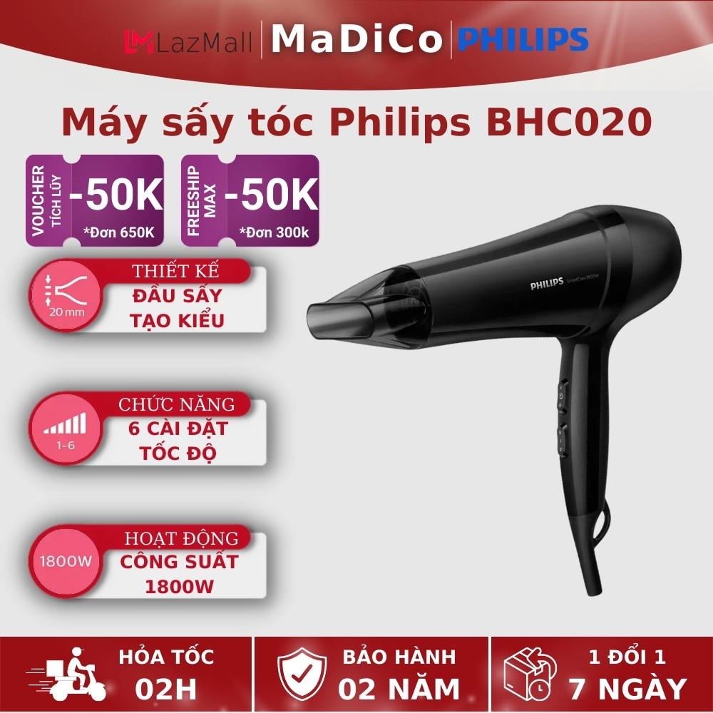Máy sấy tóc Philips BHC020 2 chiều nóng lạnh 1800W kèm đầu tản nhiệt