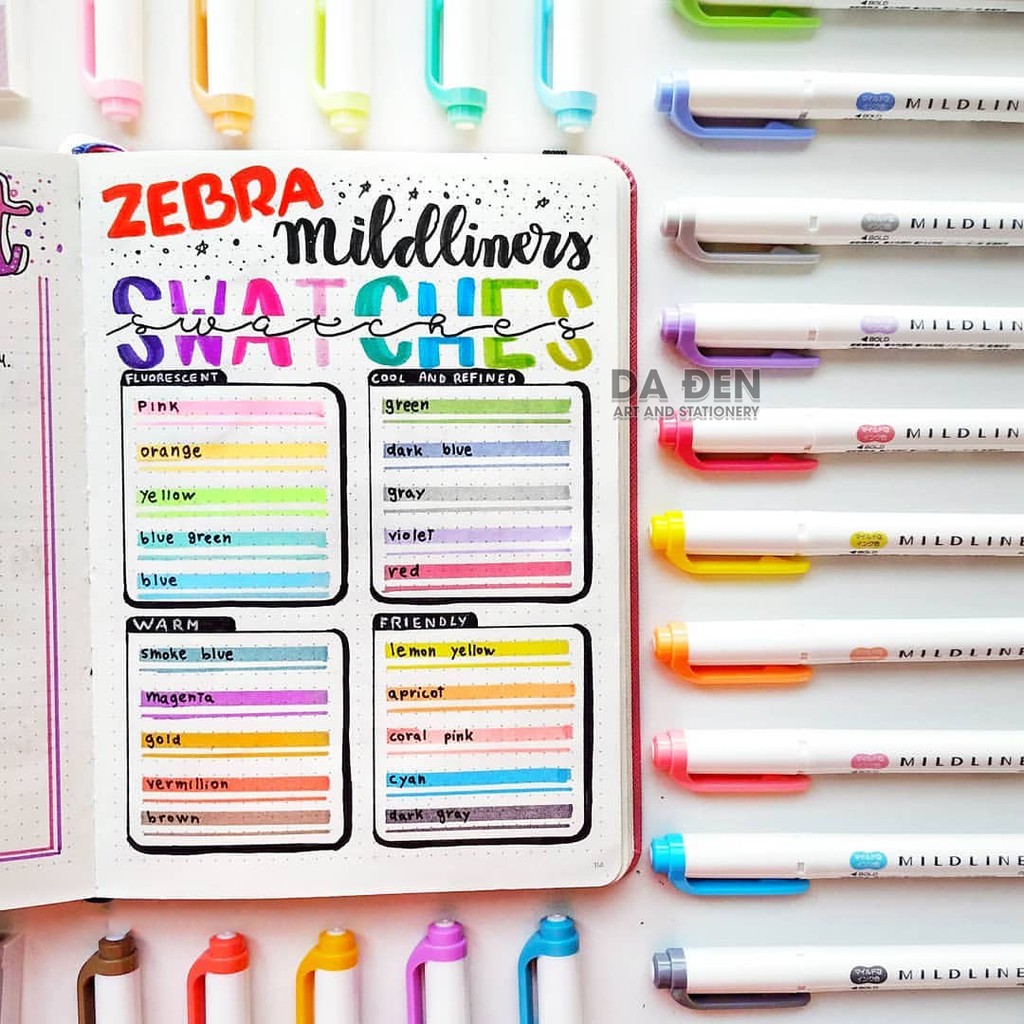 [HCM][DA ĐEN] Bút Dạ Quang Zebra Mildliner Zebra Nhật Bản