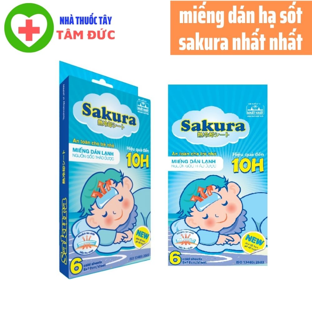 miếng dán hạ sốt Sakura Nhất Nhất (Hộp 3 gói x 2 miếng)