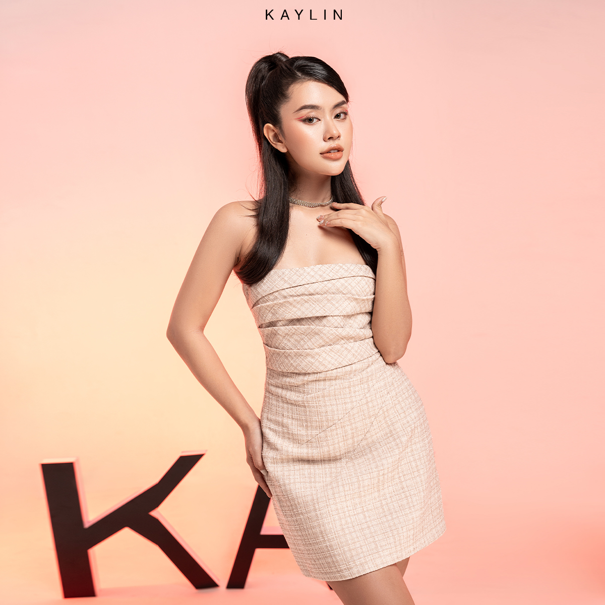 Đầm cúp xếp eo N1821 - KAYLIN