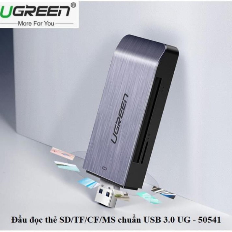 Bảng giá Đầu đọc thẻ USB 3.0 hỗ trợ SD/TF/CF/MS Ugreen 50541 cao cấp Phong Vũ