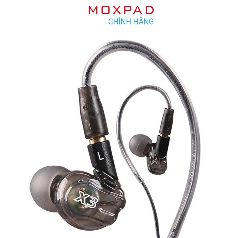Tai nghe Moxpad X3 - Dây dẫn tháo rời, Có mic thoại, Âm thanh vượt tầm giá