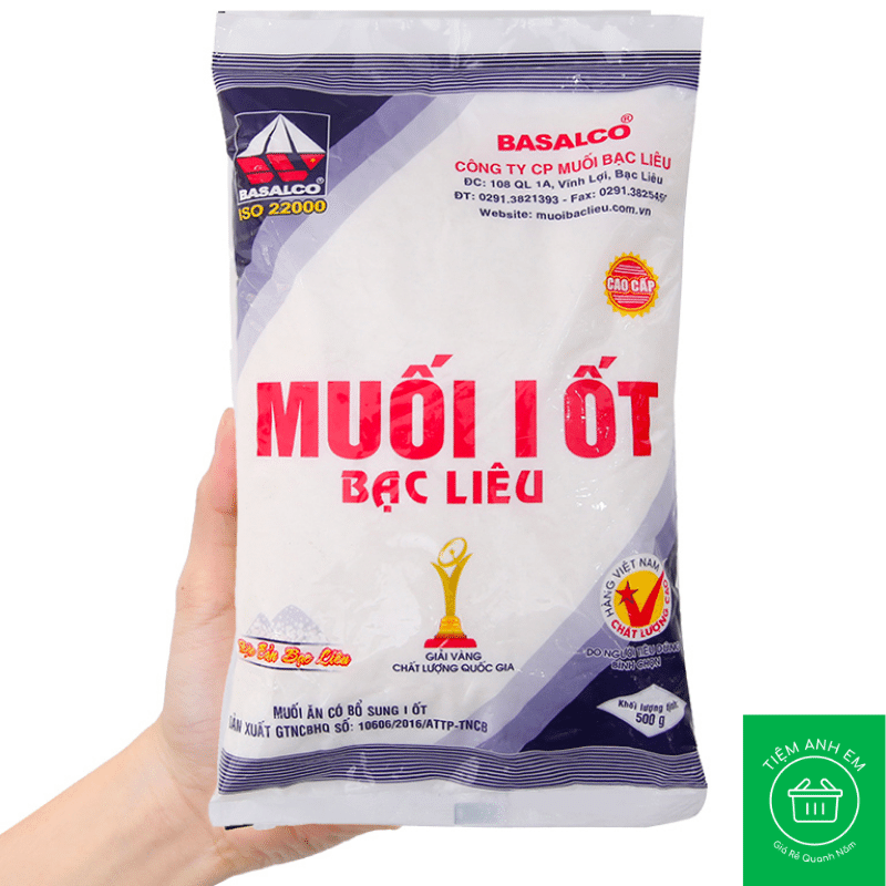 Muối I-ốt Bạc Liêu gói 500g