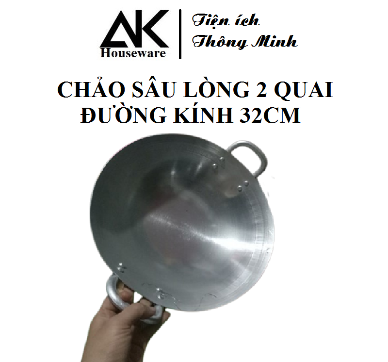 Chảo nhôm đúc sâu lòng dày dặn size 32x38cm