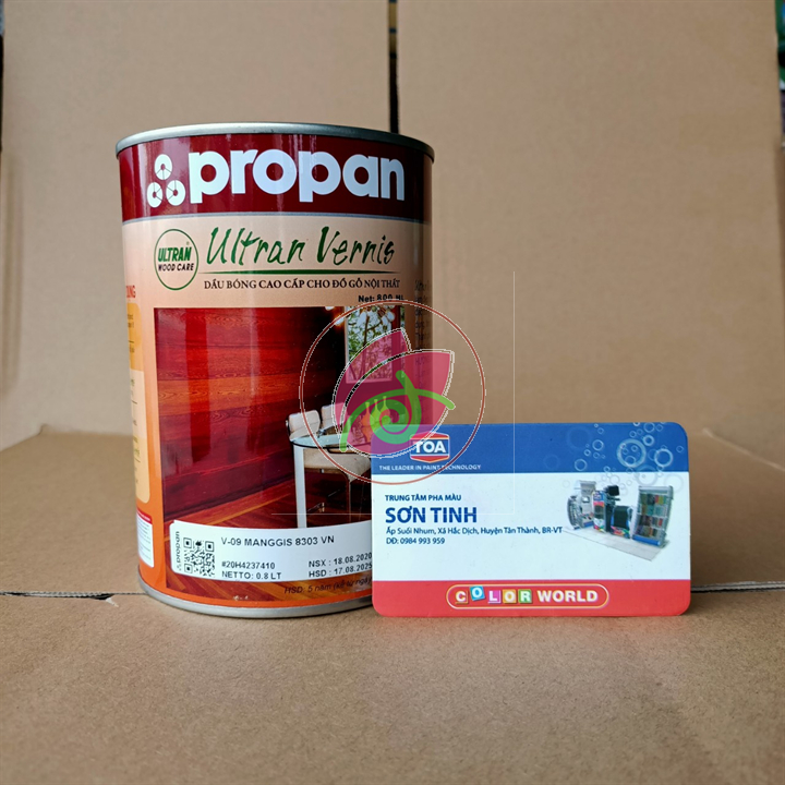 Sơn dầu bóng cánh gián vàng trong nâu cao cấp cho gỗ nội thất VERNIS Véc ni 800ml