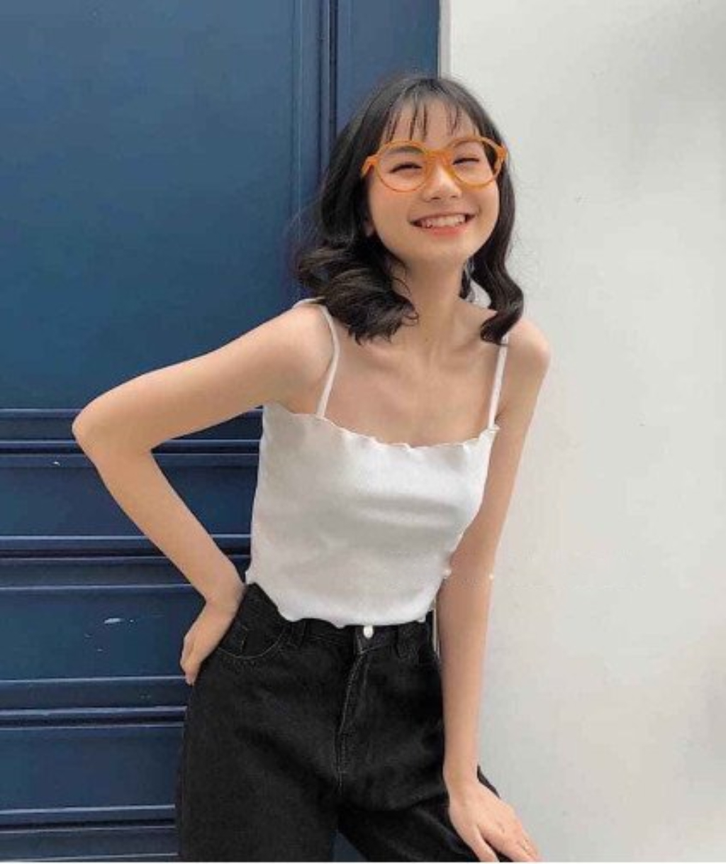 Áo croptop 2 dây thun gân A5201