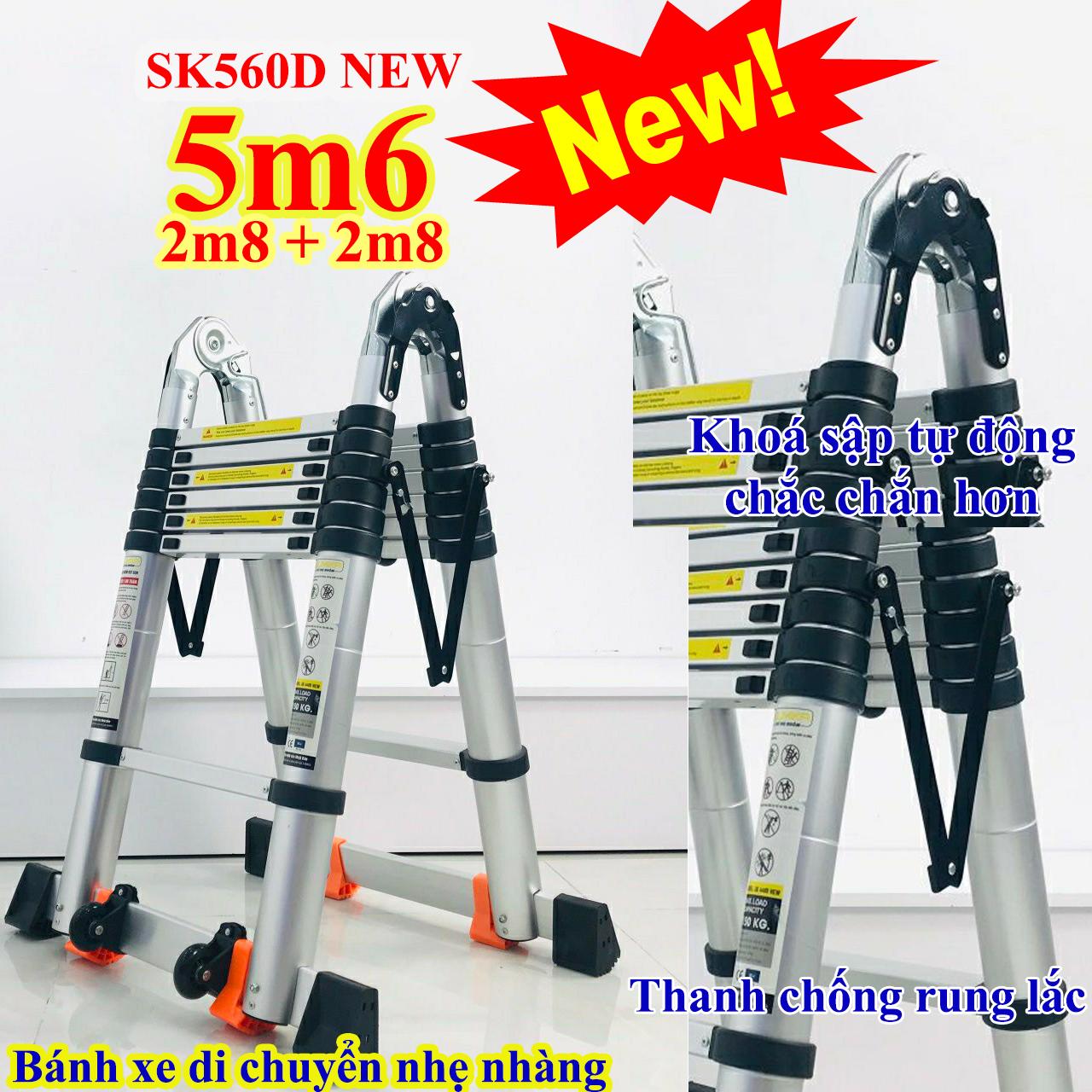 Thang nhôm rút chữ A 5m6 (2m8 + 2m8) Sumika SK560D NEW
