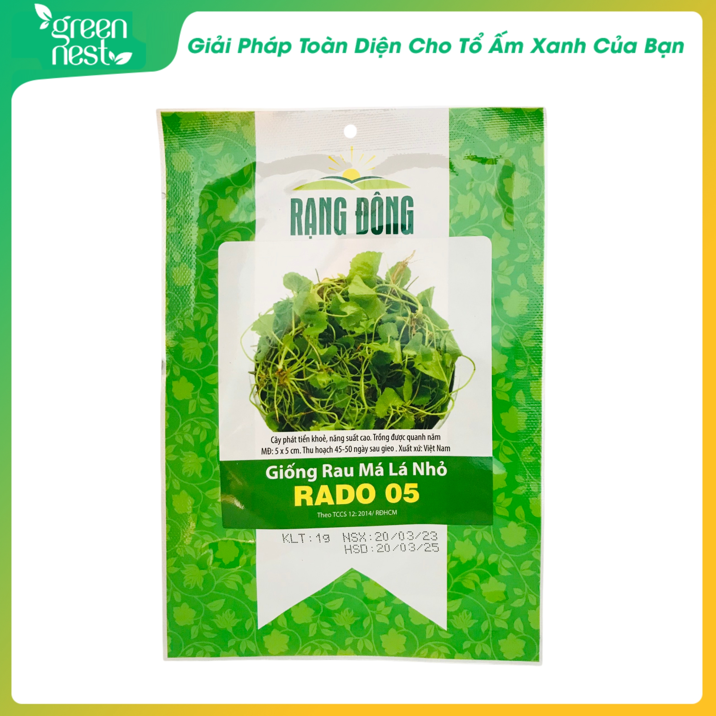 Hạt giống rau má lá nhỏ rado 05 - 1g