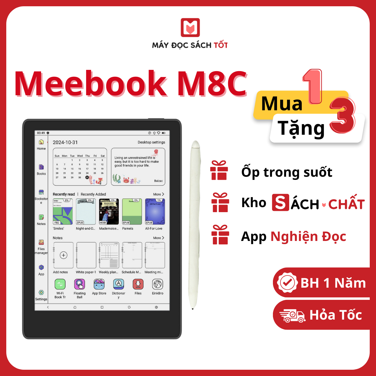 Máy đọc sách màu Meebook M8C