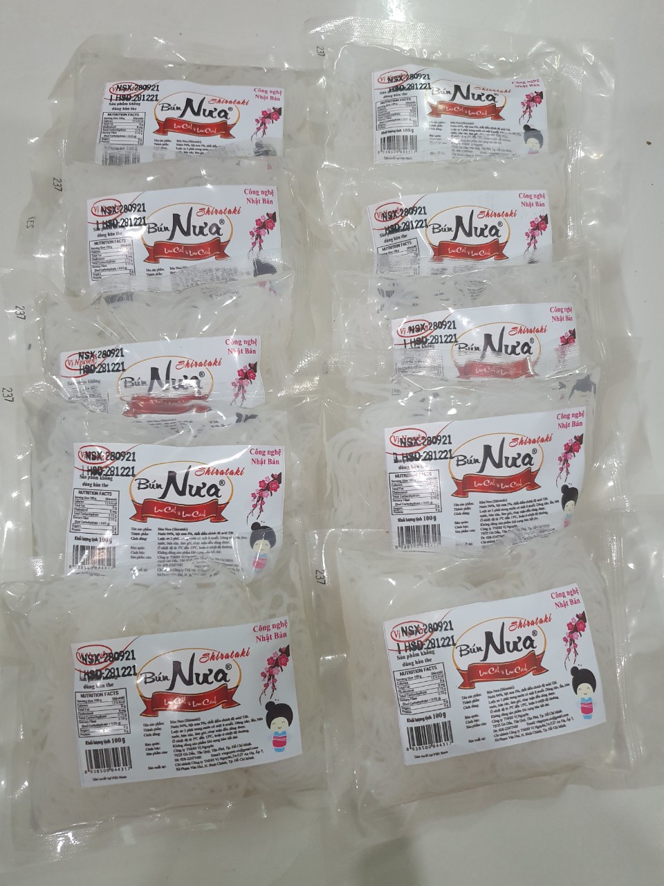 10 gói bún nưa cuộn keto das vị nguyên gói 100gram- ăn kiêng - das - lowcard- giảm cân