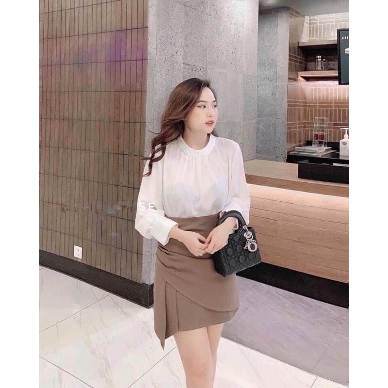 chân váy chữ a cách điệu bên hông