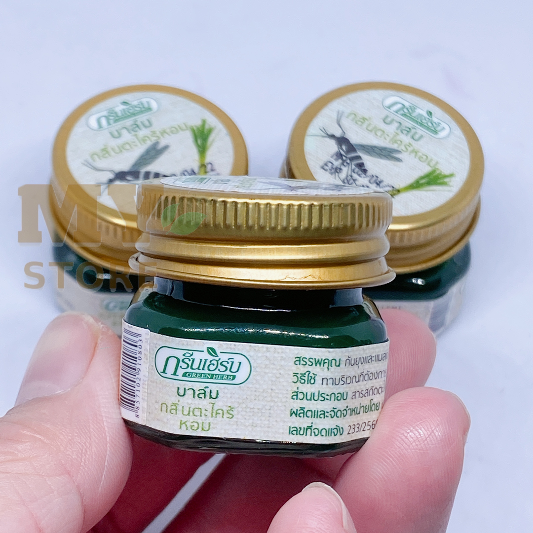 (Chính Hãng) Dầu Cù Là Đuổi Muỗi Green Herb( nắp thiếc) Thái Lan 10g
