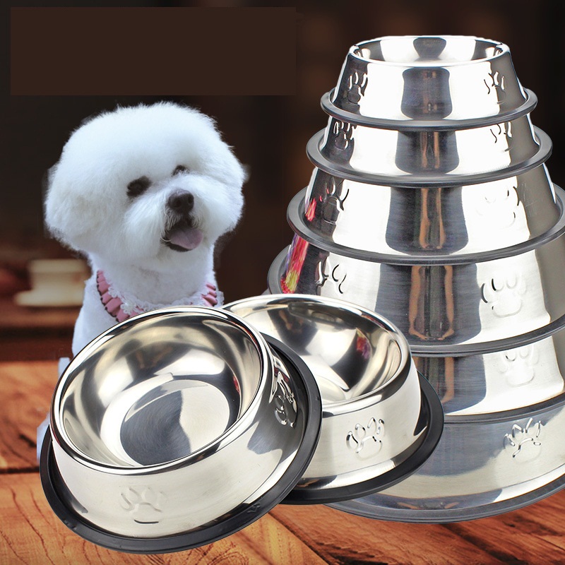 Bát tô inox đựng thức ăn cho chó mèo thú cưng