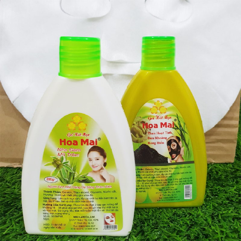 [SALE XẢ KHO] Gel Hút Mụn Hoa Mai 200g TẶNG 10 Mặt Nạ Giấy giá rẻ