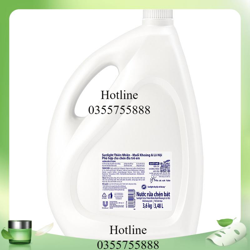 Nước rửa chén Sunlight Thiên nhiên can 3,6kg