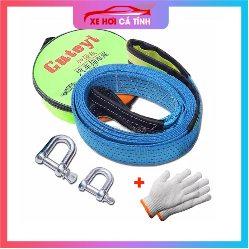 Dây cáp dù chuyên dụng kéo cứu hộ xe ô tô - tải trọng 8 tấn dài 5 mét