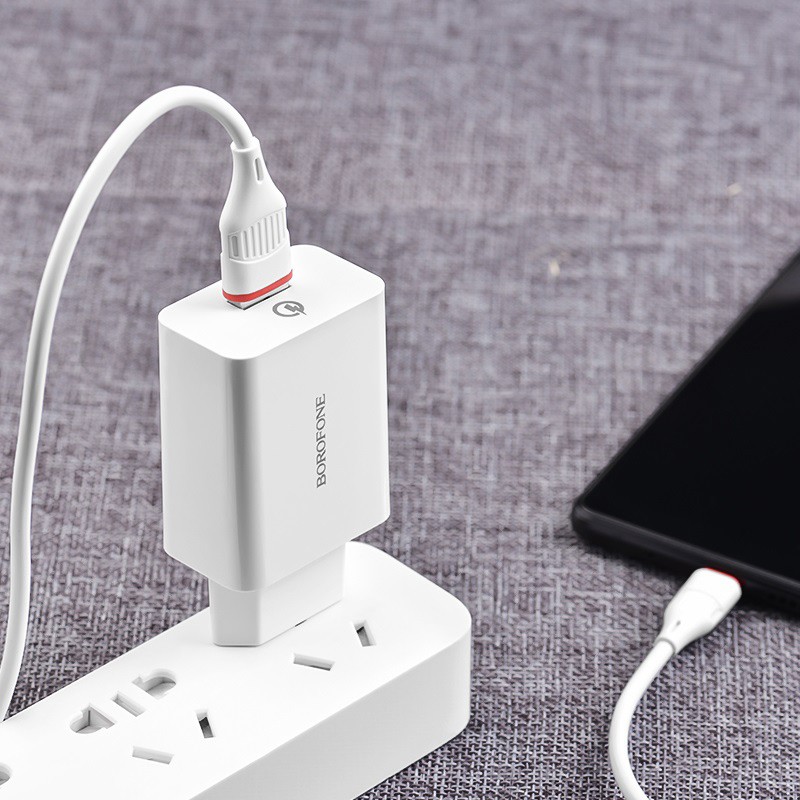 Bộ sạc nhanh Type C 18W Quickcharge QC 3 0 Borofone BA21A