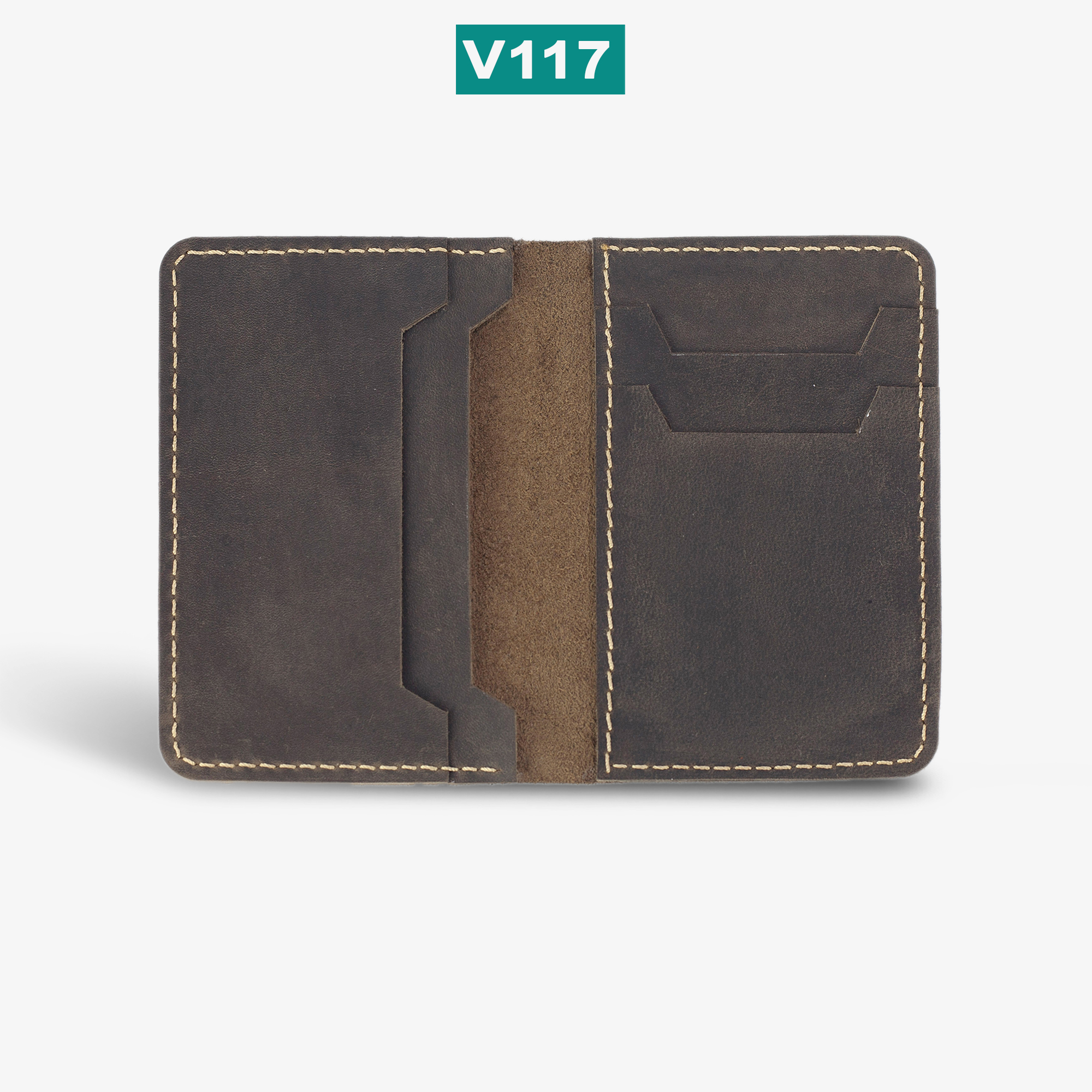 Ví đựng thẻ da bò sáp ngựa điên Crazyhorse V117 cao cấp, card holder da thật, đường chỉ may tinh tế, ví mini nam nhỏ gọn, đựng thẻ tiện lợi, fullbox, thương hiệu Bụi leather chuyên đồ da thật,bảo hành 12 tháng