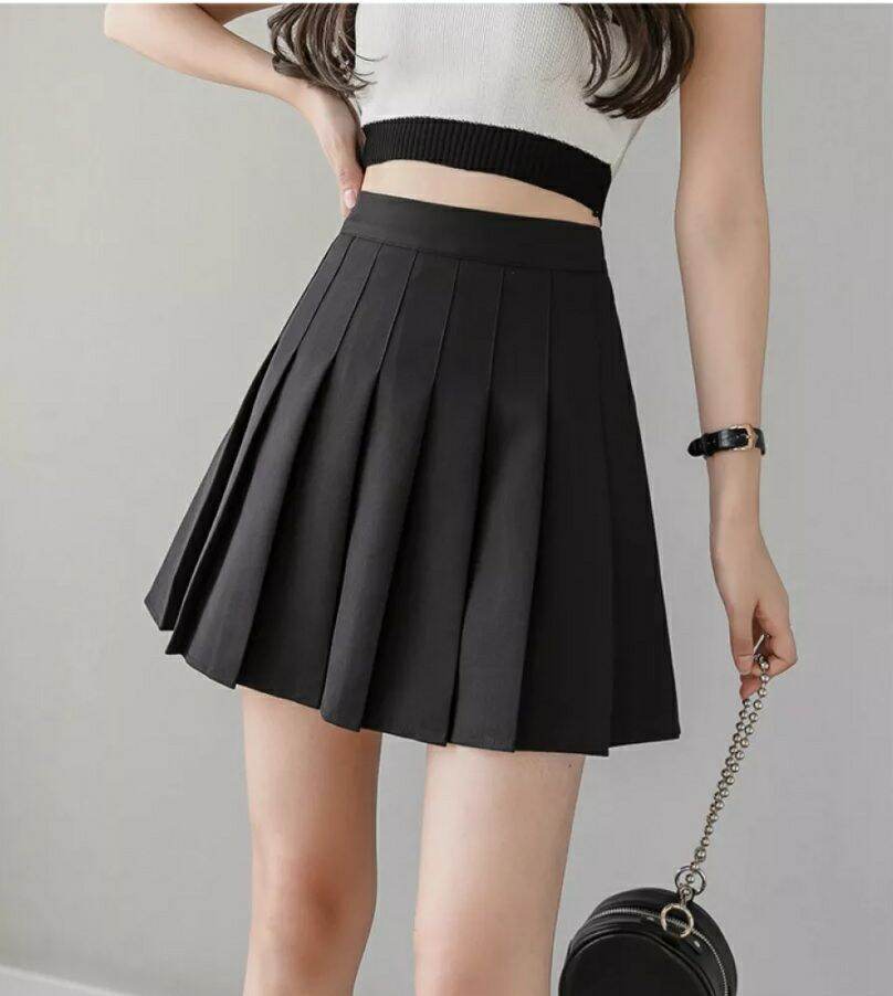 Chân váy tennis trơn xếp ly bản nhỏ xinh đẹp có quần trong