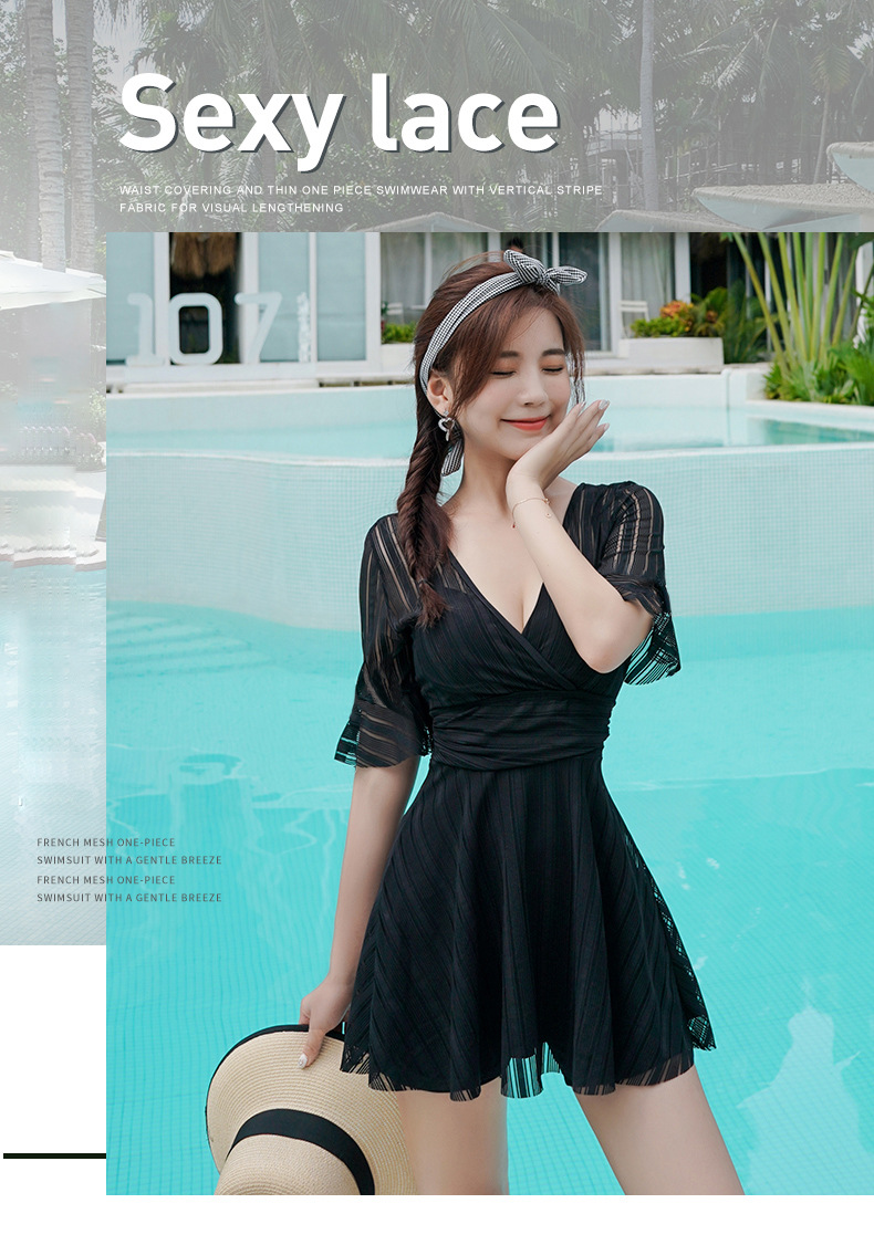 Bikini Đồ Bơi  Nữ 1 Mảnh Kín Đáo Phong Cách Hàn Quốc