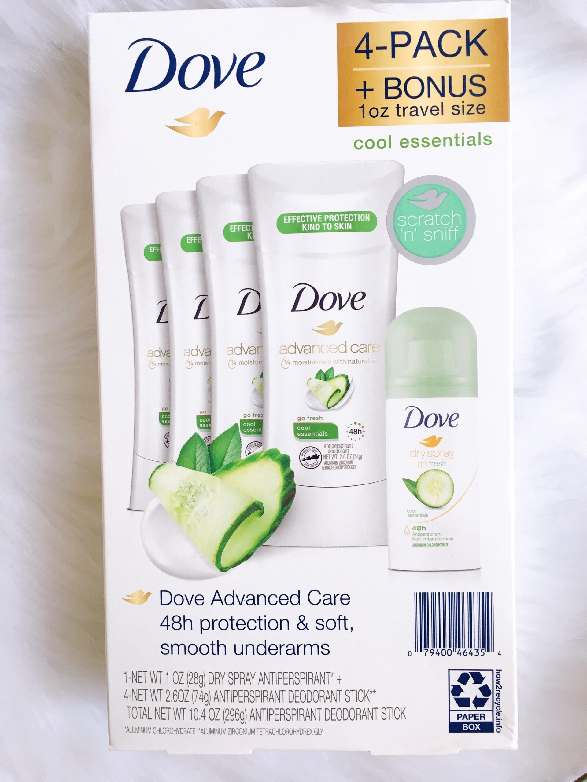 [ Hàng Mỹ ] DOVE NỮ - Lăn nách khử mùi cho nữ 74g