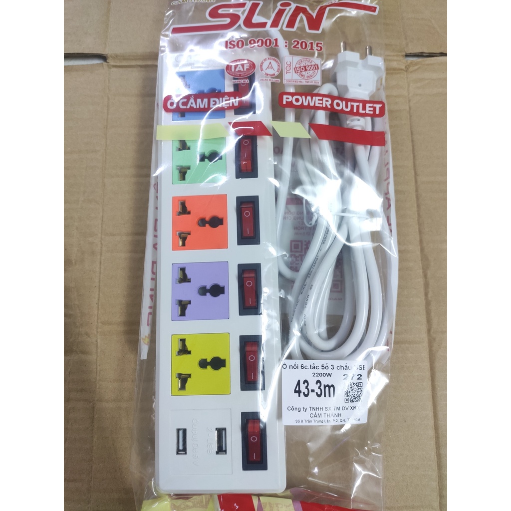 Ổ cắm điện hato 4 ổ cắm ,3 ổ cắm , 6 ổ cắm dây dài 3m