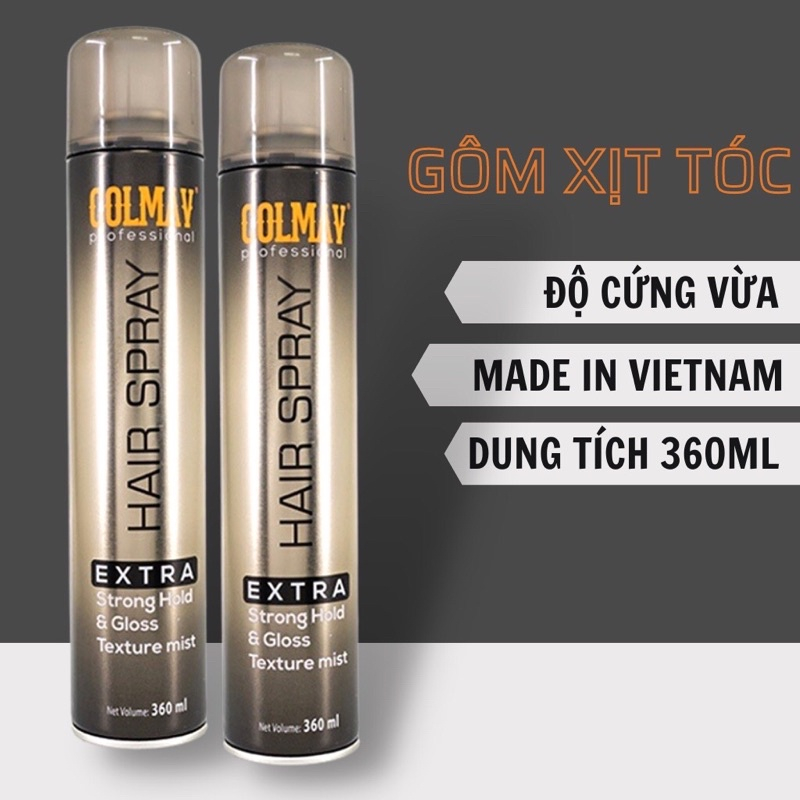 Gôm xịt tóc colmav professional 360ml tạo kiểu giữ nếp cho tóc. hàng chính hãng _ mei