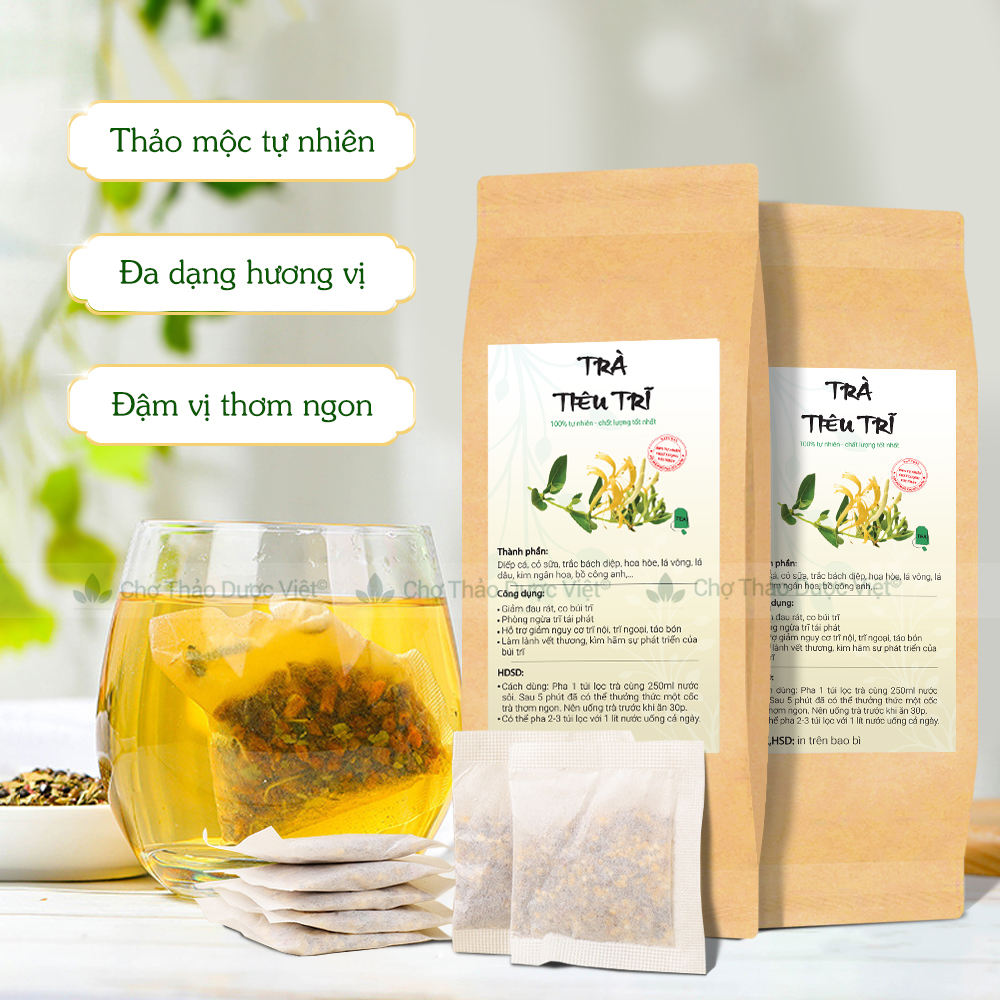 Trà tiêu trĩ túi lọc (Hỗ trợ tiêu búi trĩ, trĩ nội, trĩ ngoại, giảm táo bón) - Chợ Thảo Dược Việt