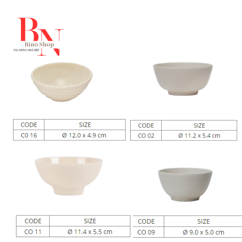(HCM)Chén Nhựa Melamine Vân Đá Kem Nhiều Size