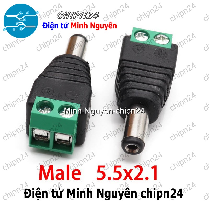 [2 cái] (F115) Đầu chuyển Jack DC ra Domino (2.1mm x 5.5mm 2.5mm x 5.5mm 1.35mm x 3.5mm Đực/Cái) - HHH.00284