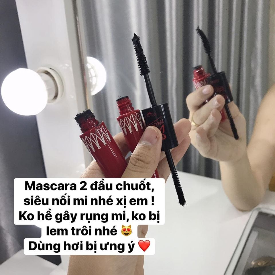 Mascara nối mi 2 đầu Super Model 5X Long Deep Black Warterproof