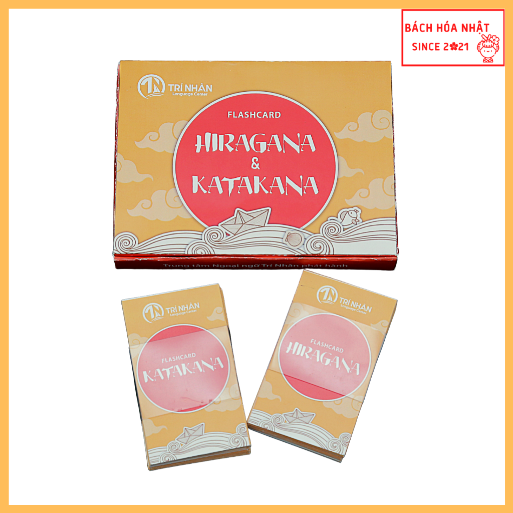 Thẻ Flashcard học chữ cái tiếng Nhật Hiragana và Katakana | in màu - dễ nhớ - thẻ cứng có cán màng chống thấm nước