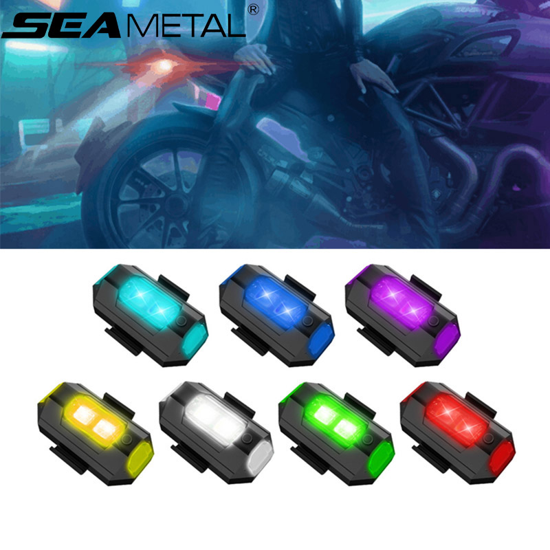 SEAMETAL 7 màu sắc Đèn Nhấp Nháy Mini Đèn Cảnh Báo Đèn LED Xe Hơi Thông Dụng Cho Xe Máy Xe Đạp