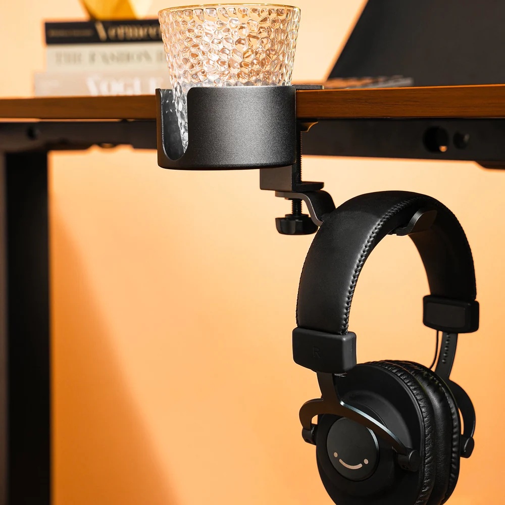 Giá đỡ cốc kẹp bàn tích hợp móc treo đồ HyperWork CH01 (Hàng Chính Hãng)