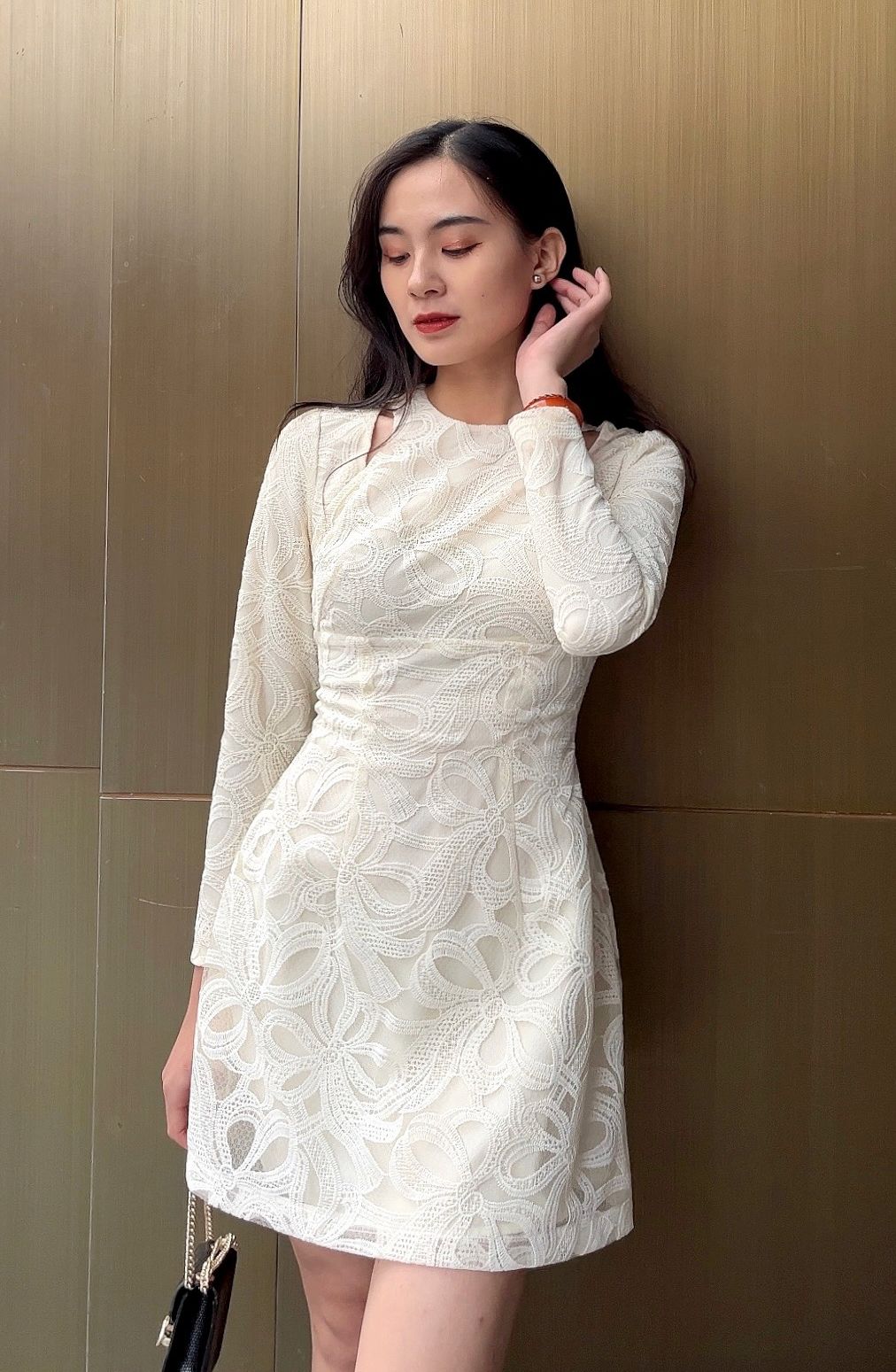 Đầm ren tay dài Myra- MAIIMER
