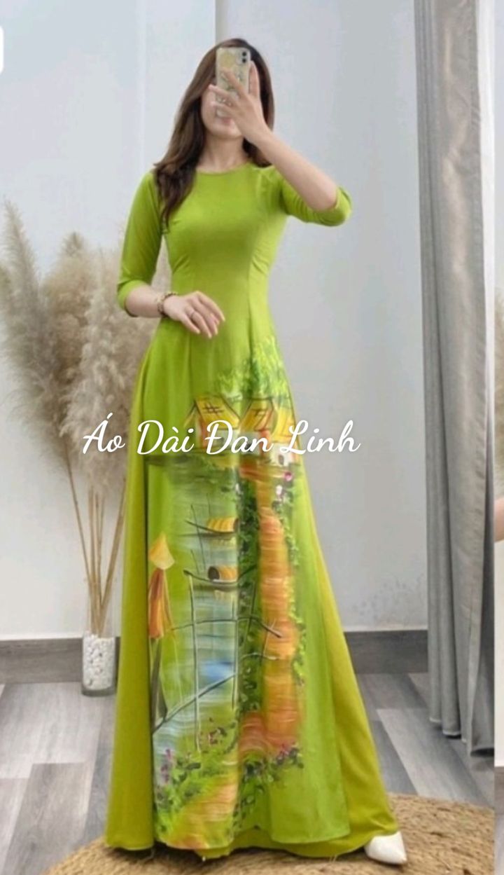 Các mẫu áo dài trung niên in 3D cho các bà các mẹ - Áo Dài Đan Linh