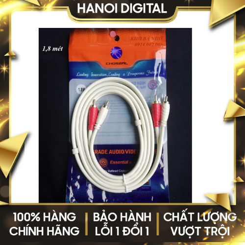 Dây Loa 1 Đầu 3.5 ra 2 Đầu AV Choseal 1m8