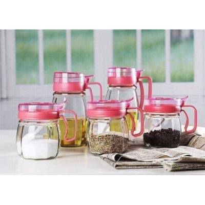 Set 5 Hũ Gia Vị Thủy Tinh Có Tay Cầm
