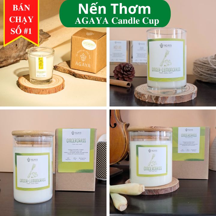 Nến Thơm khử mùi AGAYA Candle Cup - Mùi GINGERGRASS