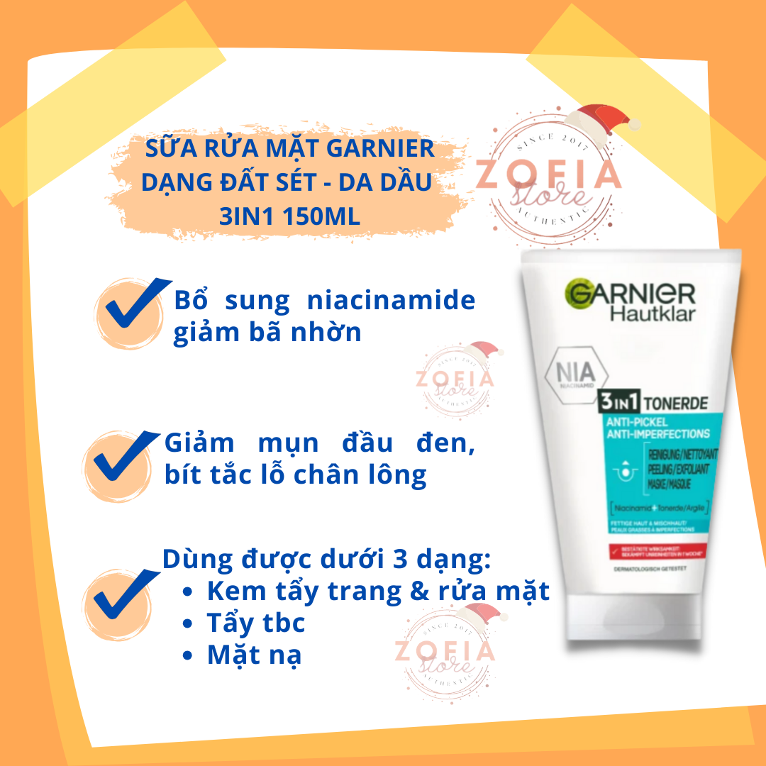 Sữa rửa mặt Garnier Skinactive 3in1 nội địa Đức