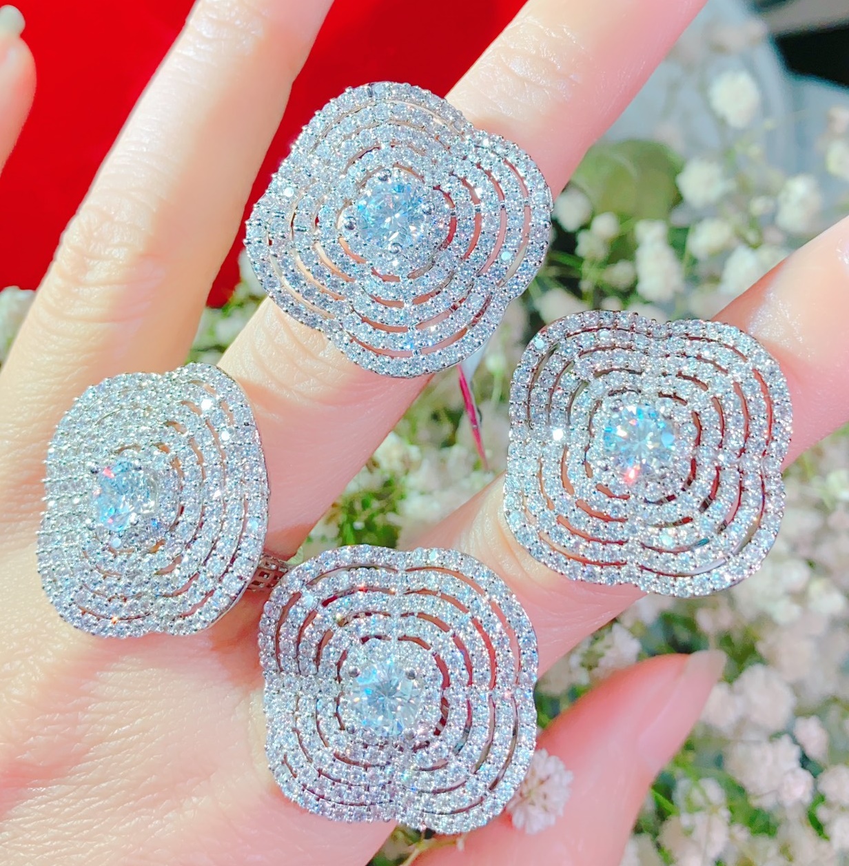Nhẫn nữ đính đá sapphire nhân tạo lấp lánh - N101101 JURI SHOP - Không đen không dị ứng - Có đủ size cam kết đổi trả nếu không vừa