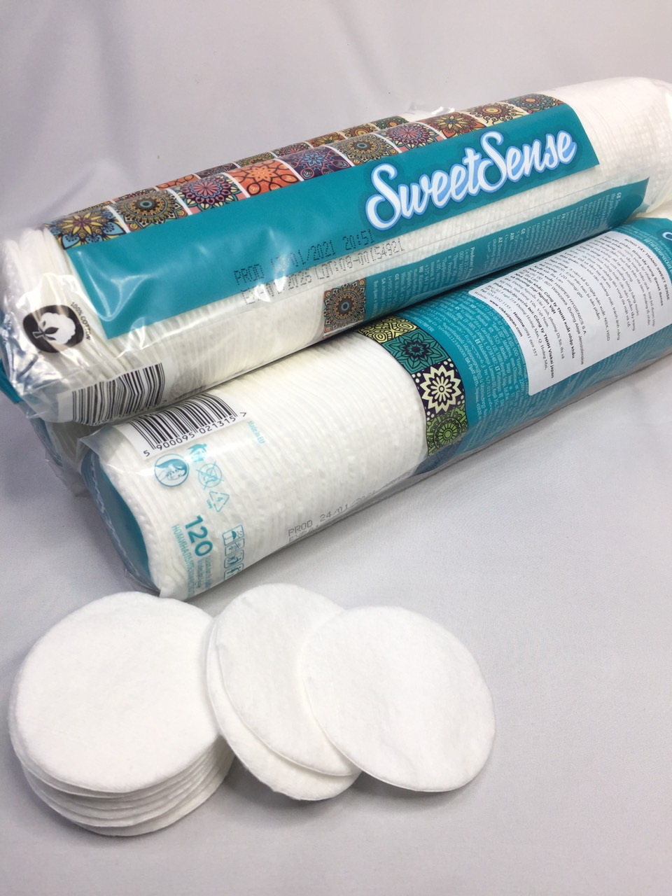 Bông tẩy trang Sweetsense mềm dai 120 miếng/ gói