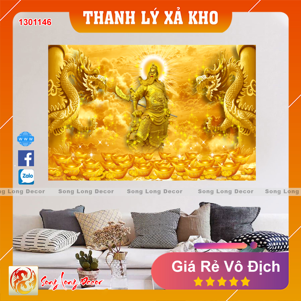 Tranh Dán Tường 3D Hình Quan Công - 1301146 - Tranh 3D Phong Thủy ...